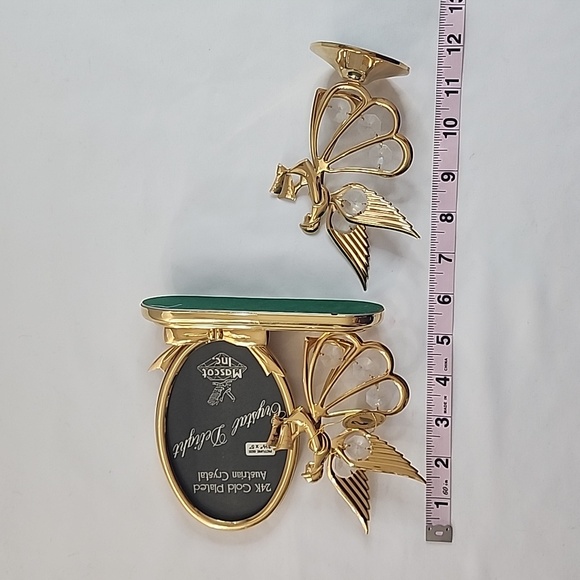 NWT Mascot Inc 24K Gold Plated Austrian Crystal Delight Angel's and Frame - Picture 15 of 16